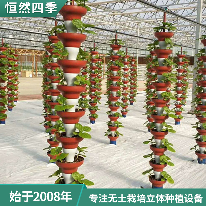 Equipo de cultivo tridimensional sin suelo de invernadero a temperatura ambiente apilados equipos de cultivo tridimensional tipo tazón al por mayor plantación de fresas vegetales