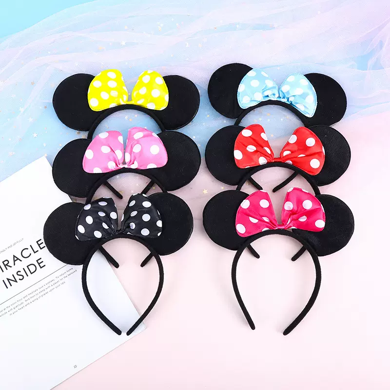 米奇发箍儿童节日派对表演发饰游乐园米妮蝴蝶结可爱米老鼠头箍