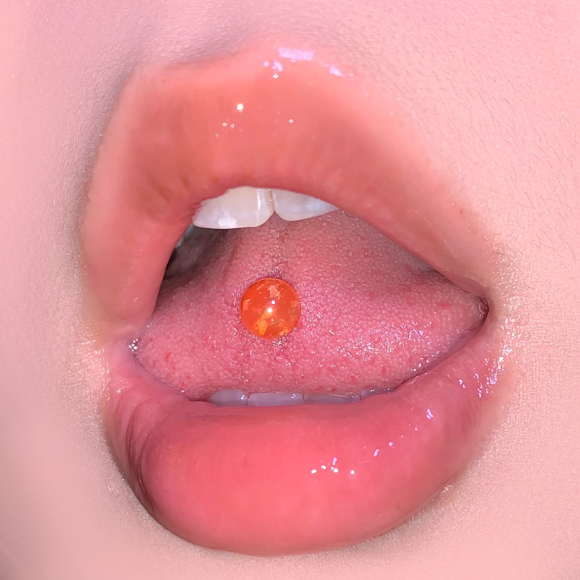 Labret piercing jewelry detail image