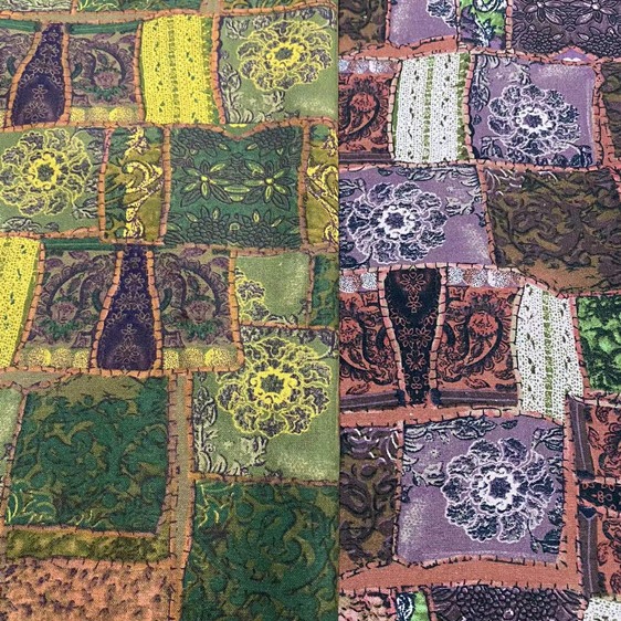 棉麻印花布料 民族风西域方块拼图 波西米亚面料丽江靠枕桌布麻裙