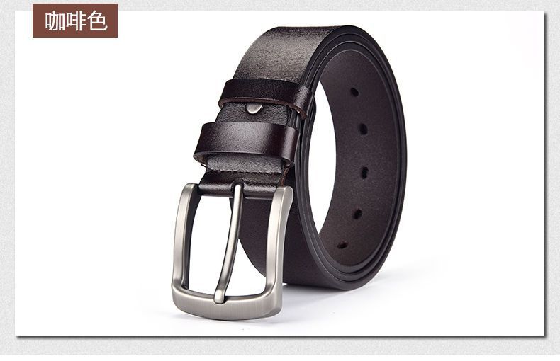 Men's Pin Buckle Leather Belt Business Casual Versatile Waistband Simple Fashion Cross-border Best Seller One-piece Dropshipping Custom Label