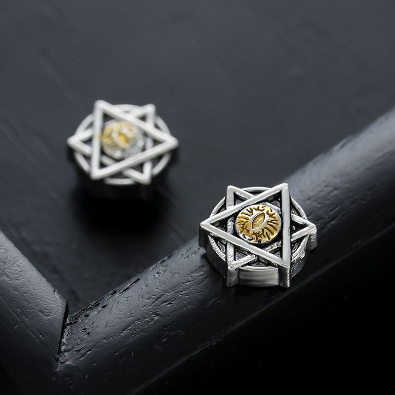 God's Eye Men's Trendy Personality Cool Style Hexagram Magnetic Ear Clip Fashion Hot-Selling Versatile Best-Selling_voghion.com