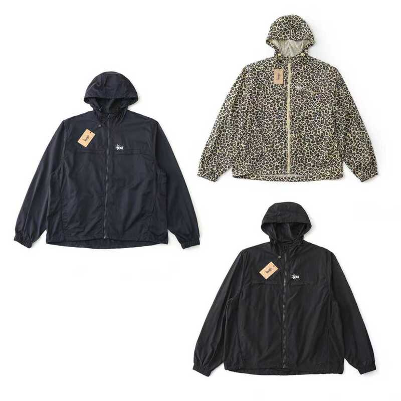 Los Angeles Exclusive Stu Classic Letter Logo Lightweight Nylon Drawstring Thin Hooded Zip-Up Jacket Los Angeles Exclusive Stu Classic Letter Logo Lightweight Nylon Drawstring Thin Hooded Zip-Up Jacket