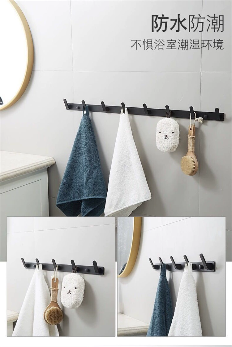 Black Wall Hook Robe Hook Home Kitchen Aluminum Alloy Clothes Hook  Hat Keys Holder Door Back Hook Hanger Bathroom Accessories