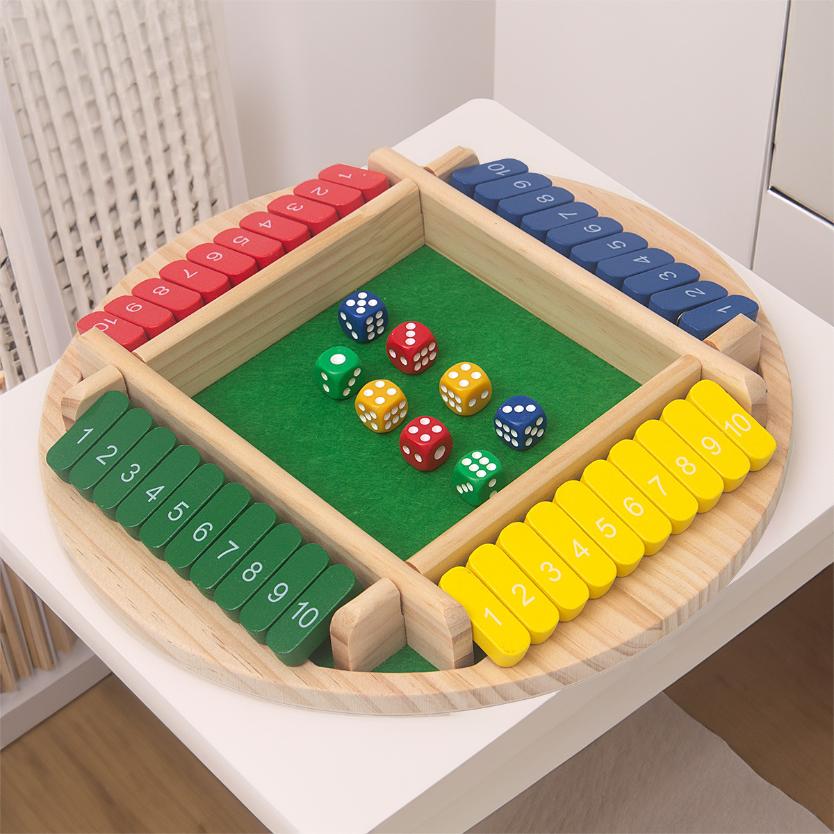 둥근바닥 4색 플립카드 8개(26*26*3.5cm)(흰색 상자)