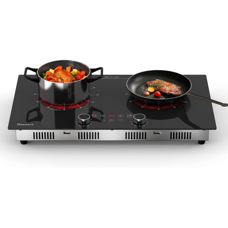 2 Burner Electric Cooktop 110V - 24 Inch Ceramic Stove Top C