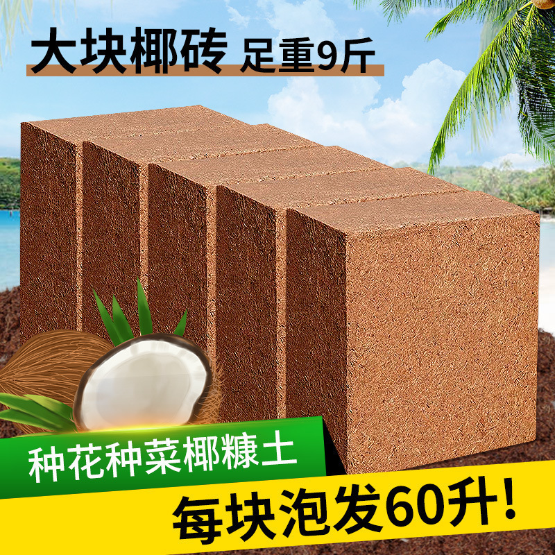 4.5kg 大型ココナッツレンガ、花栽培用栄養土、ココナッツシェル土レンガ、野菜鉢植え、脱塩ココナッツ糠レンガ、その他|undefined