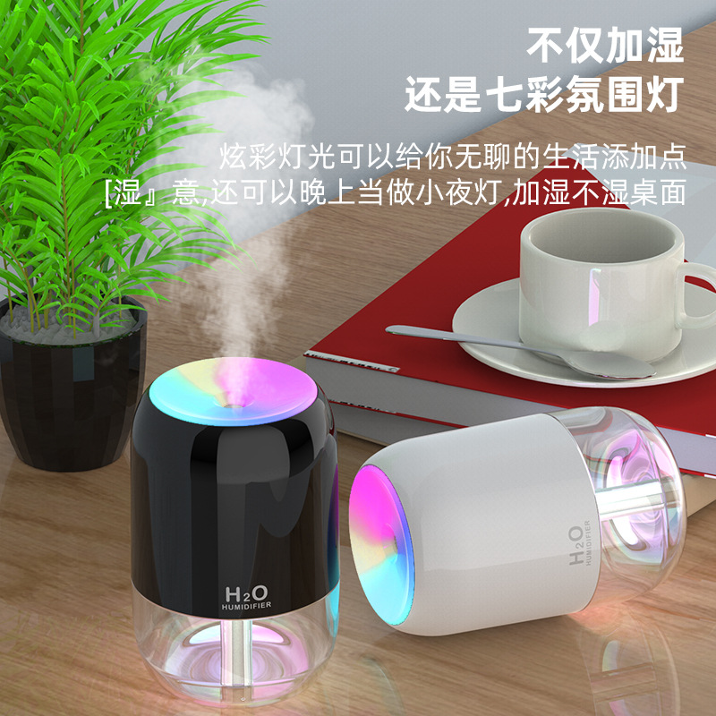 Humidifier USB new humidifier cross-border home bedroom fog car desktop large capacity atmosphere lamp aromatherapy