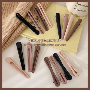 Face wash and make-up without marks, hairpin, girl side bangs, one-piece duckbill clip hairpin, high-end forehead clip headdress
