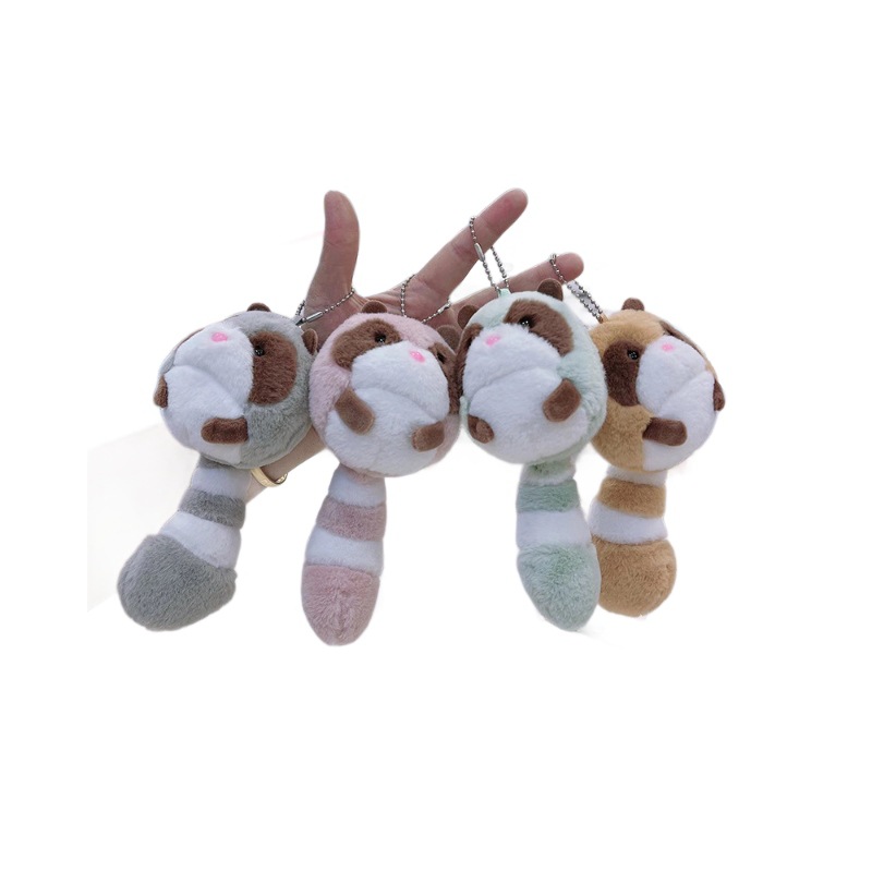 Juguete de peluche transfronterizo Qiwei bolsa de oso llavero colgante de mapache hombres y mujeres pareja llavero muñeca