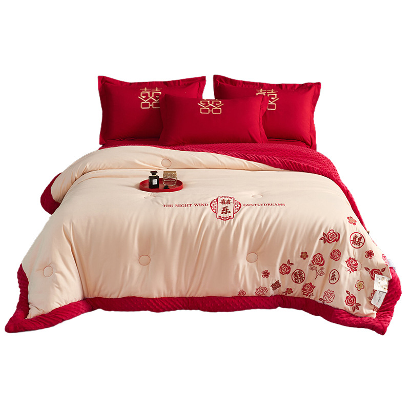 AB NOODLES BEAN VELVET 담요 이불을 동반 한 새로운 중국 담요 결혼식