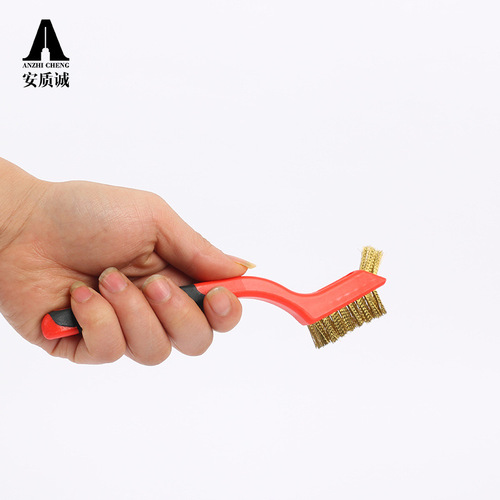 Factory direct supply 7-inch mini stainless steel wire nylon wire cleaning double-sided brush cleaning rust removal industrial copper wire toothbrush