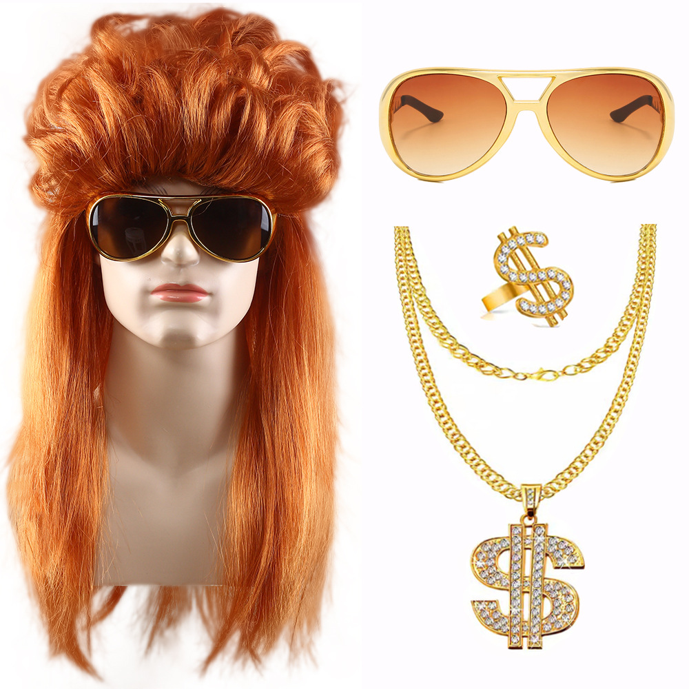 Red Brown Punk Tea Cat Dollar Opening Ring Dollar Necklace