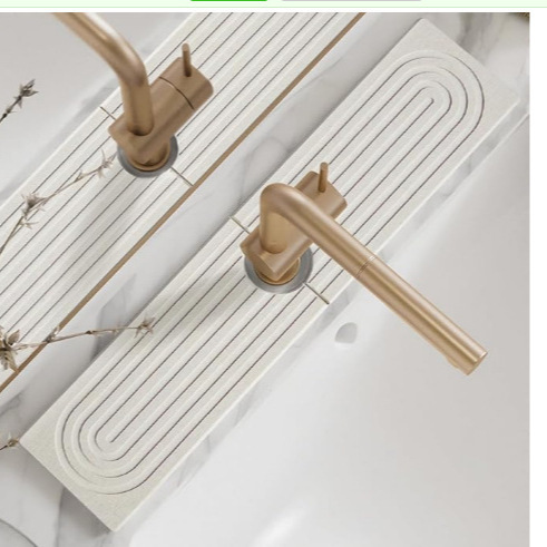 국경 간 회전 홈 수도꼭지 패드 diatom 진흙 물 흡수 빠른 건조 하드 패드 주방 욕실 싱크대 손 씻기 패드
