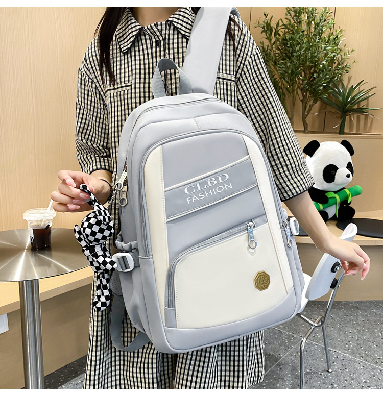 Unisex Nylon Letter Solid Color Preppy Style Sports Square Zipper Fashion Backpack display picture 11