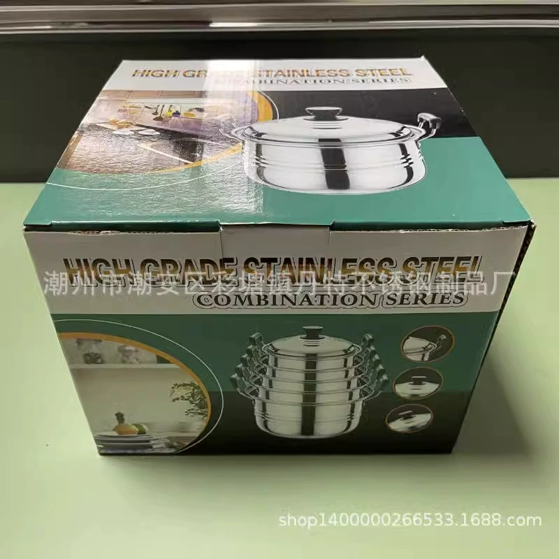 Прямые поставки с фабрики из нержавеющей стали Американский высокий горшок Внешняя торговля набор из пяти предметов горшок для супа с двойным ухом набор из десяти предметов экспортный горшок
