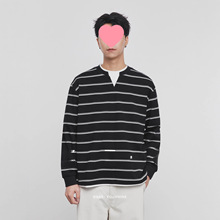 海澜男装320g重磅假两件条纹卫衣男士春秋季2025新款宽松长袖上衣