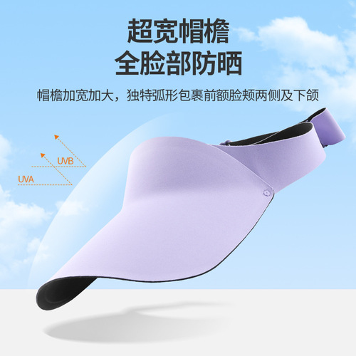 Summer children's sports sun hat, boy's hat covering face and sun protection, girl's outdoor travel, traceless empty top hat Lycra