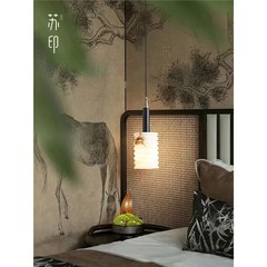 Suyin 新中国風の小さなシャンデリア天然大理石禅中国風の寝室 LED レストラン宋の美的ベッドサイドランプ
