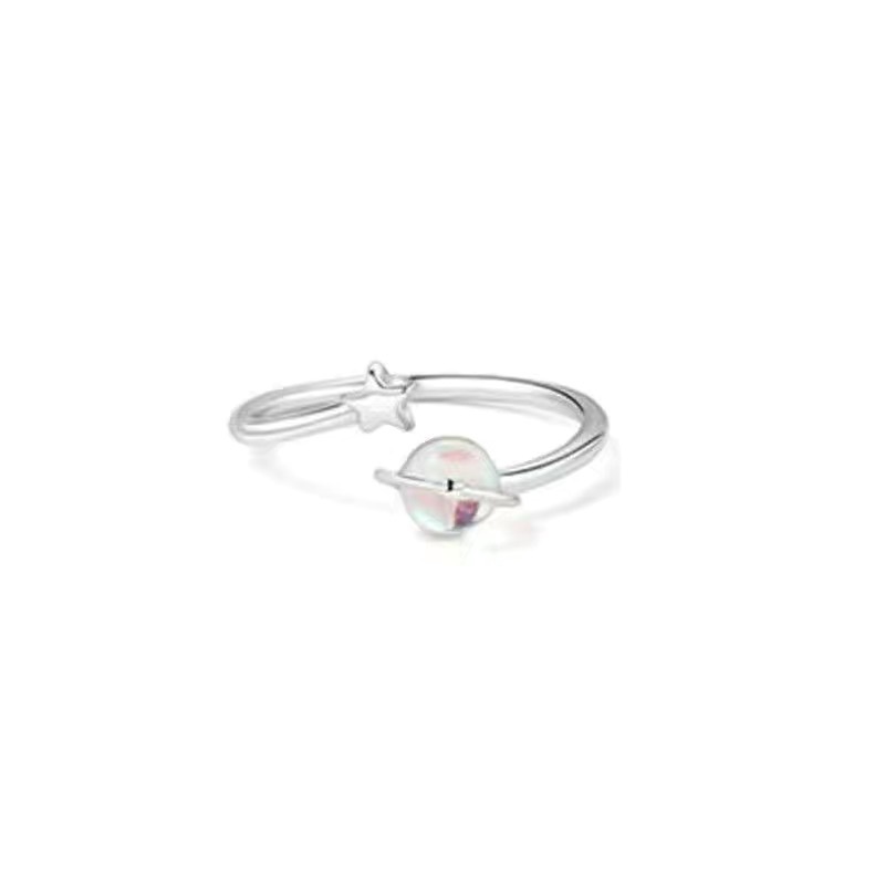 Unisex Gender 1 Piece Cute Astronaut Planet Alloy Plating Unisex Open Rings