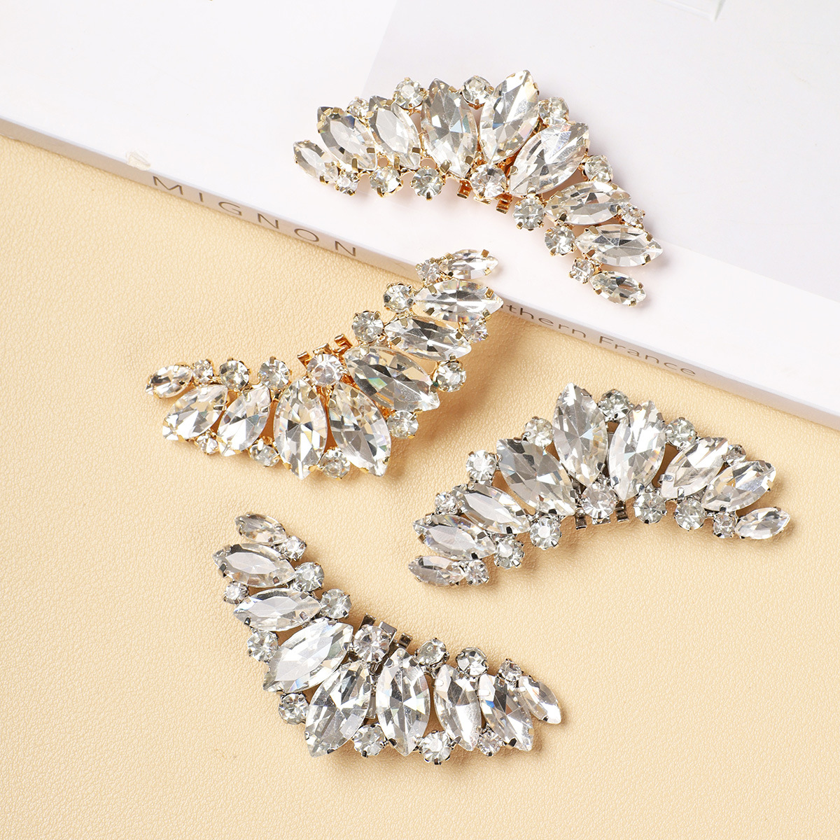 Nuevos zapatos de tacón alto diy, hebilla, punta de zapato, accesorios superiores, hebilla de metal de diamantes de imitación, zapatos de boda desmontables, accesorios de calzado