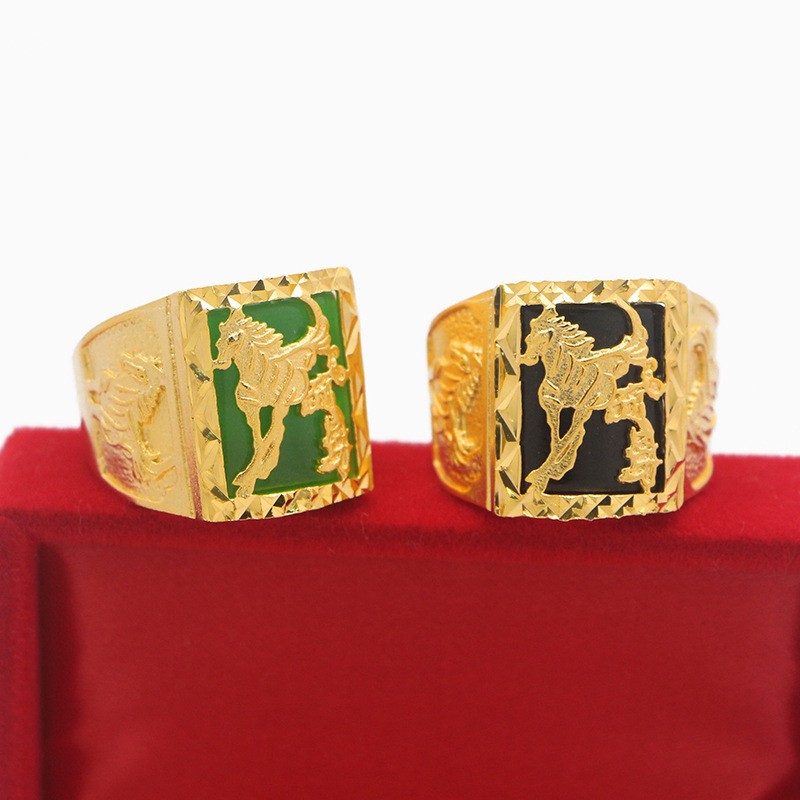 New ring gold-plated jewelry horse to the success of the opening ring Vietnam gold Seiko domineering men's ring factory outlet