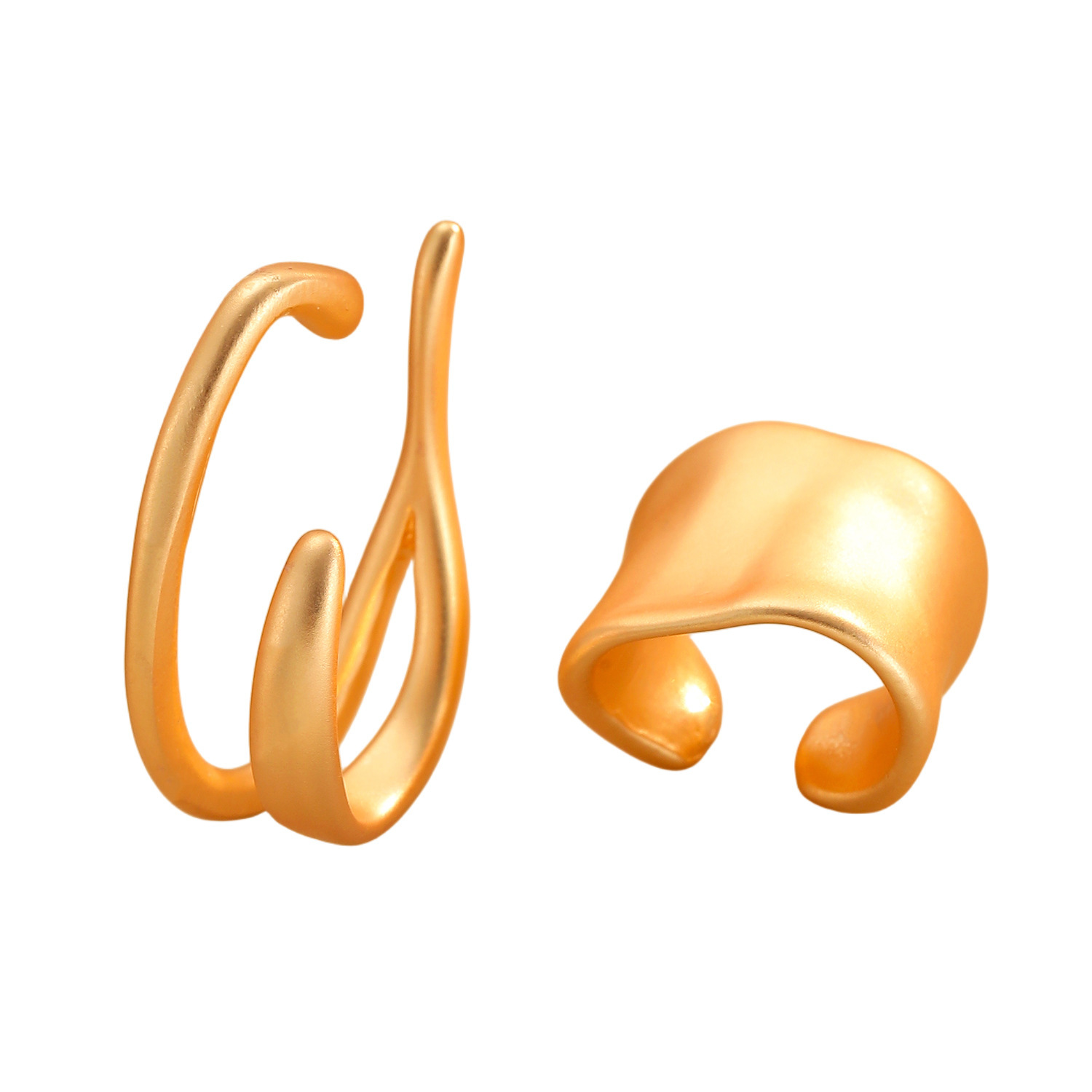 Cinco elementos de clip de hueso de oreja personalidad nicho retrógrado ligero lujo temperamento de diseño simple pendientes de cobre geometría femenina