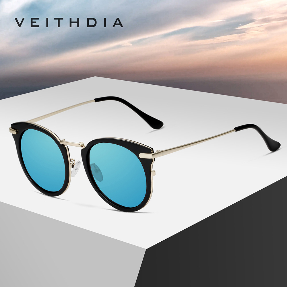 Moda de las mujeres ronda polarizada protección UV TR90 doble círculo ojo gato Gafas Sol 2022 nuevo en stock 3064