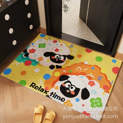 Avtomobil döşəmə paspasları, Cute Pet Entrance Door Floor - polka-dot-sheep-4060cm
