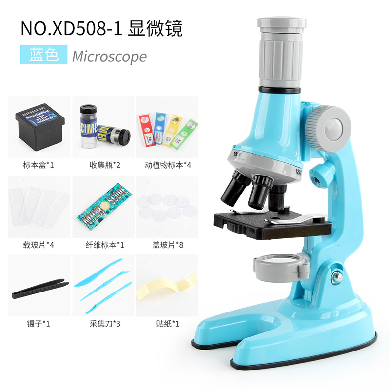 Transfronterizo nuevo 1200 veces microscopio juguete Escuela Primaria estudiante científico experimento biológico equipo microscopio traje de juguete