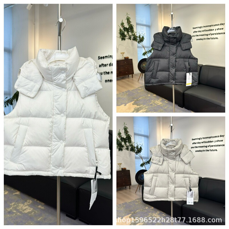 Putian Lulu's new four-panel down jacket 2026, vest with hood, winter puffer coat