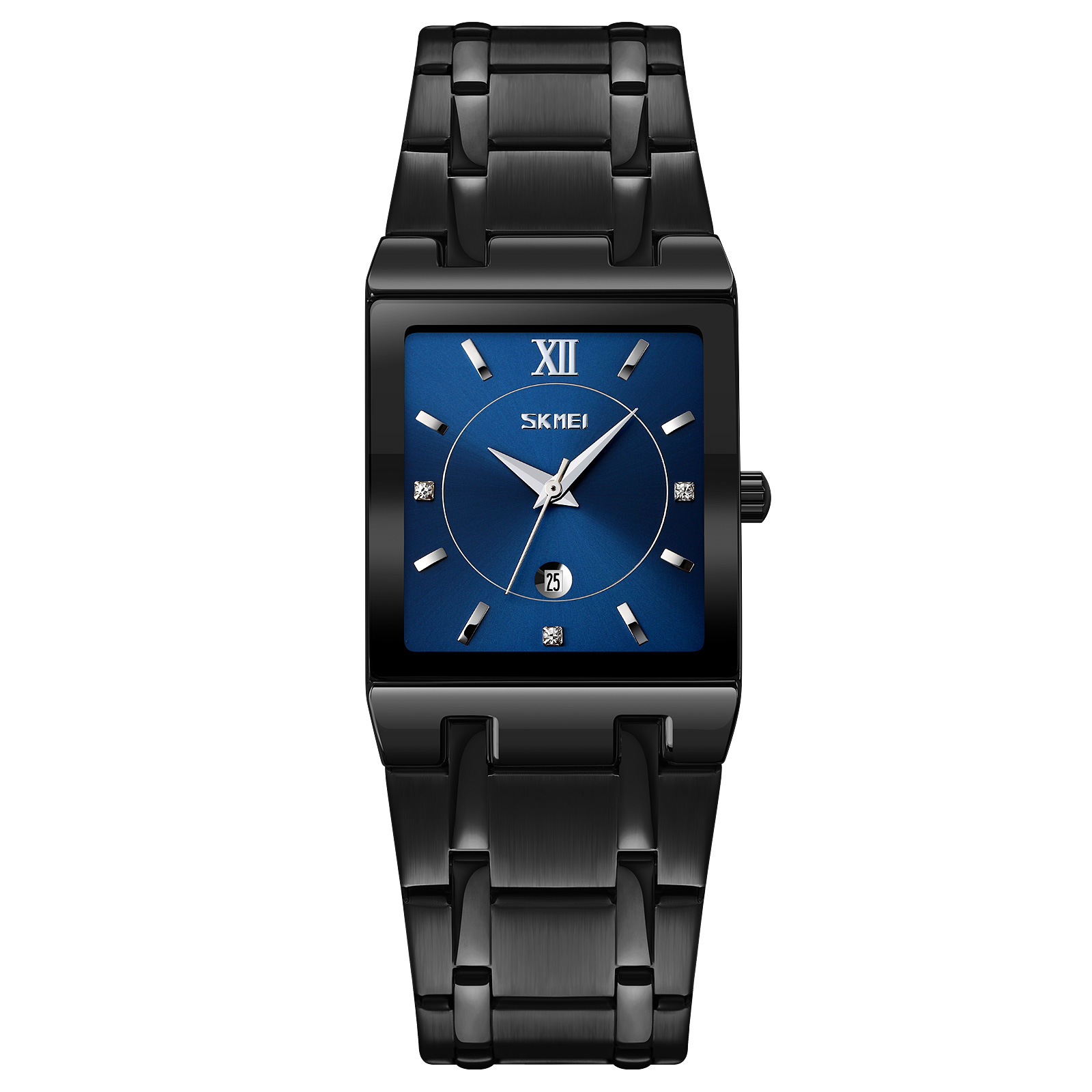 Momento calendario cuadrado americano reloj de hombre correa de acero impermeable ligero reloj de pulsera de negocios regalos personalizados mayoristas de comercio exterior