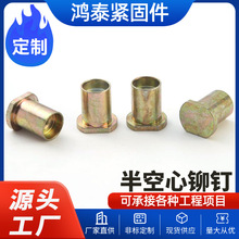不锈钢镀铜铆钉空心铜柳钉精品扁圆头半空心铆钉源头厂家非标定制