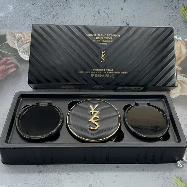 Concealer and long-lasting makeup black leather cushion BB cream, skin tone correcting, light and sheer nude makeup foundation, high-end set, moisturizing