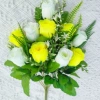 Single branches two -color diamond rose light yellow+milk white