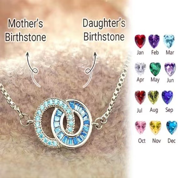 18K Real Gold Mother-Daughter Push-Pull Bracelet Ins Niche Design Zircon Bracelet Round Jewelry Silver Bracelet Bracelet Gift