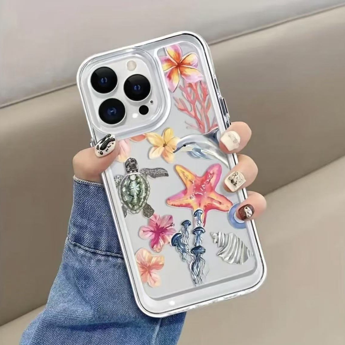 Medusa rosa para iphone15promax funda para teléfono móvil transparente Apple 16 todo incluido 14pro comercio exterior 13/12