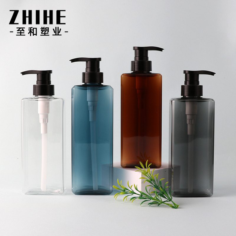Spot 400-500ml Body Lotion Square Bottle Pet Plastic Sub-Bottle Shower Gel Shampoo Push-Type Lotion Bottle