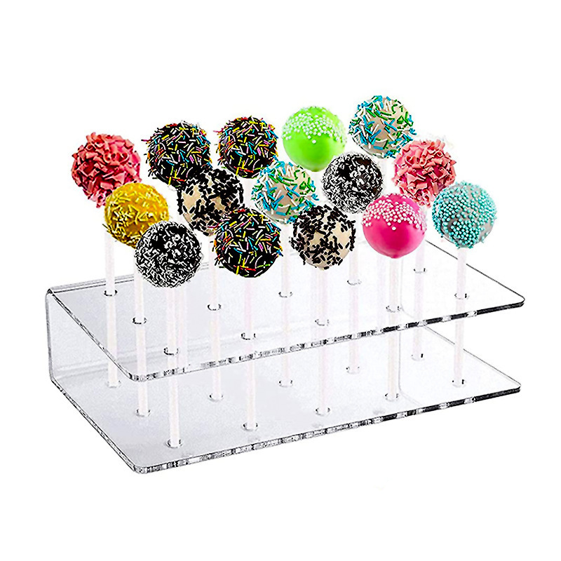 in stock cross-border transparent 15 holes 20 holes acrylic lollipop display stand 12 holes candy stand display shelf