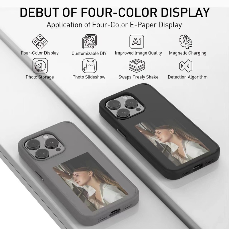 クロスボーダー墨水スクリーン携帯ケースNFCスクリーンDIY創作適用携帯電話iphone13から16promaxシリーズ|undefined