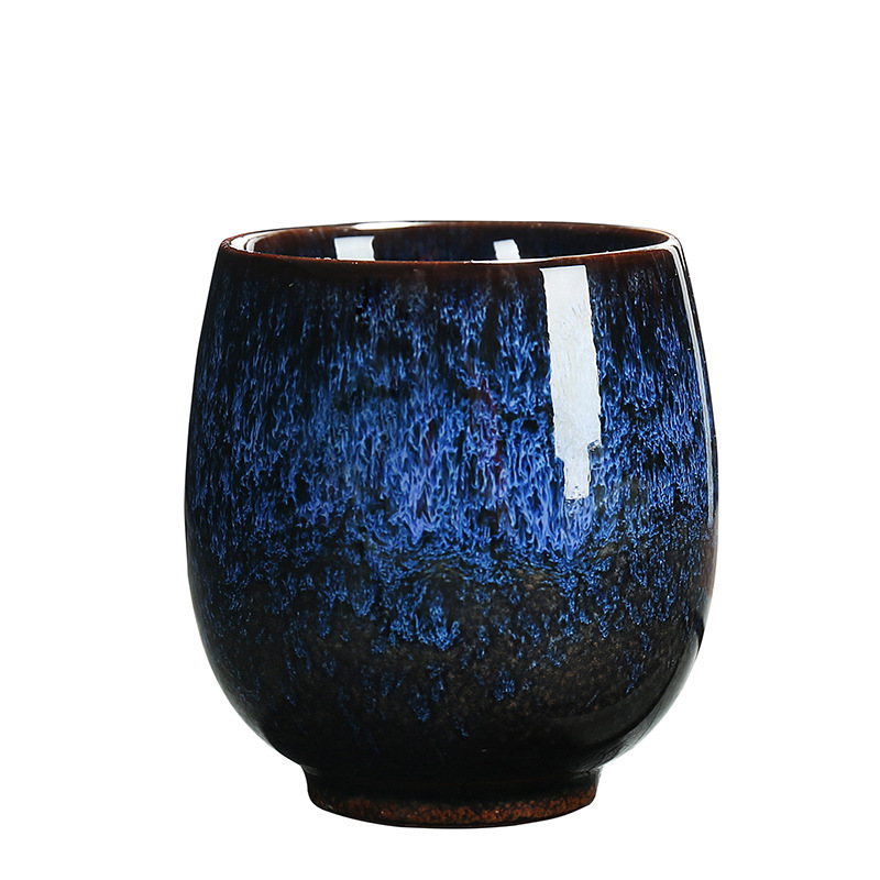 Cambio de horno de cerámica hogar Kung Fu taza de té personal Sola Taza Tianmu Jianzhan cambio Maestro Taza de Té Tazón