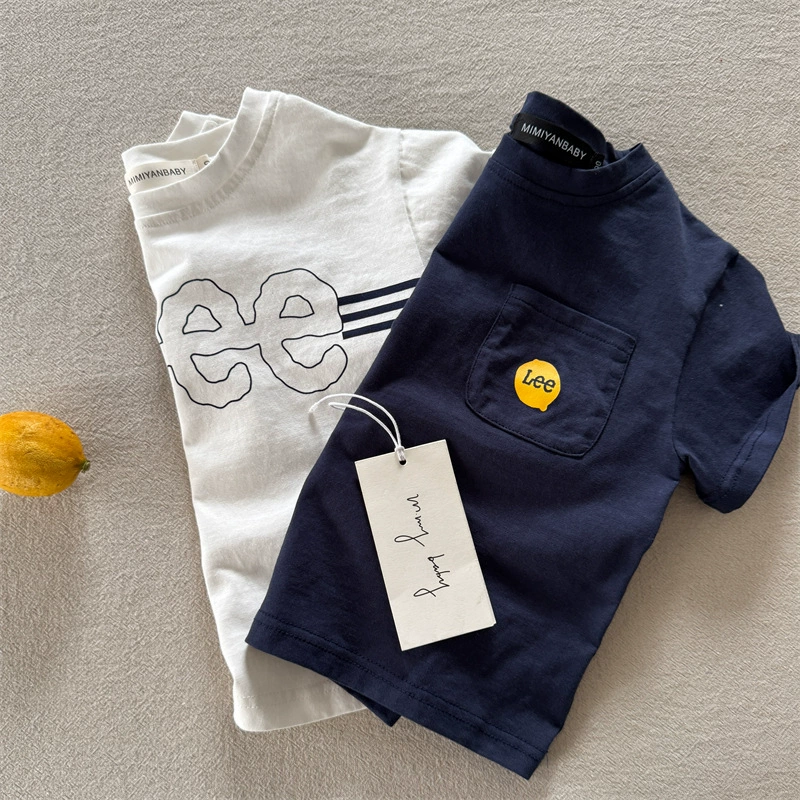 Children's summer Japanese T-shirt for men and women, with short sleeve, children's clothing, with little bears