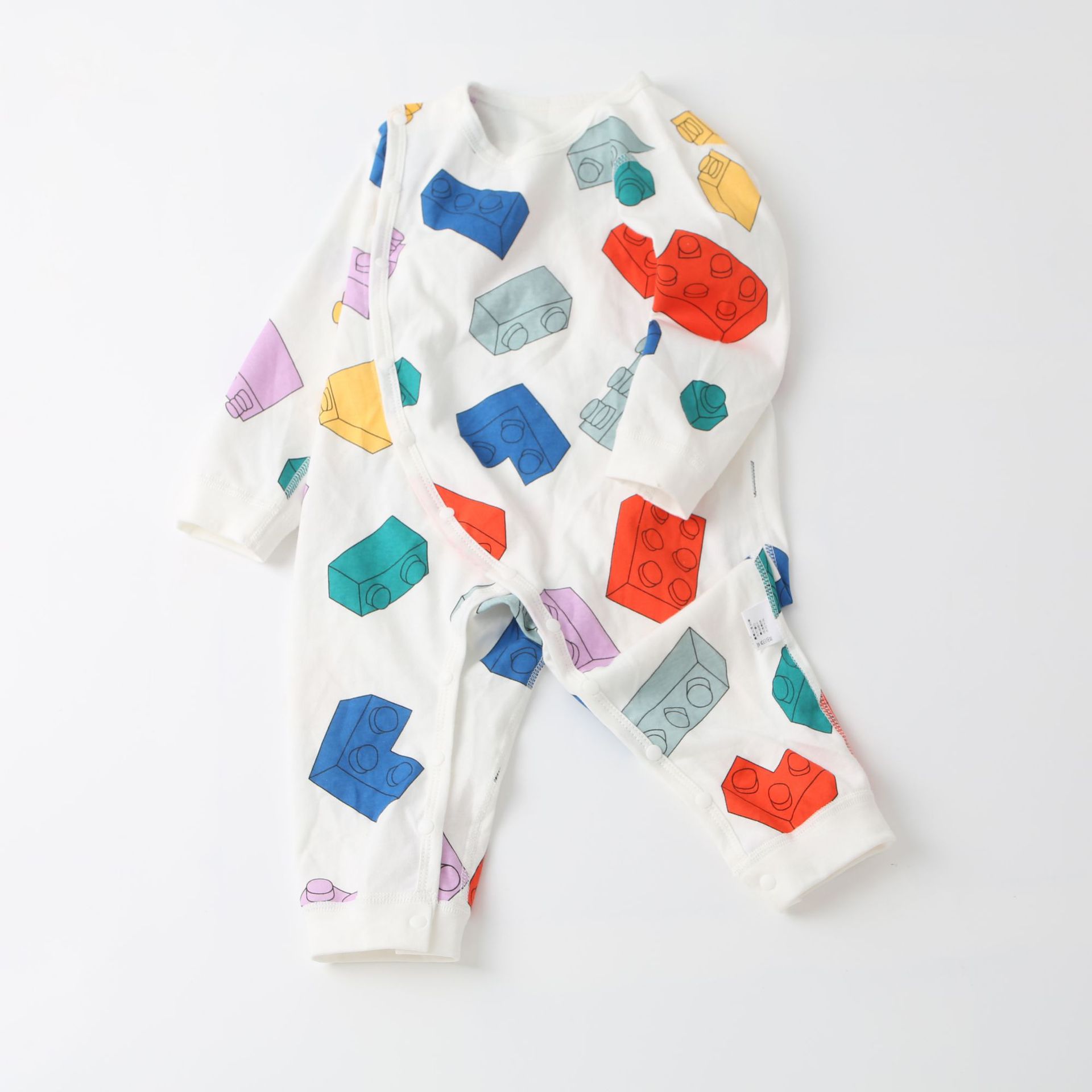 Stacking blocks on white background