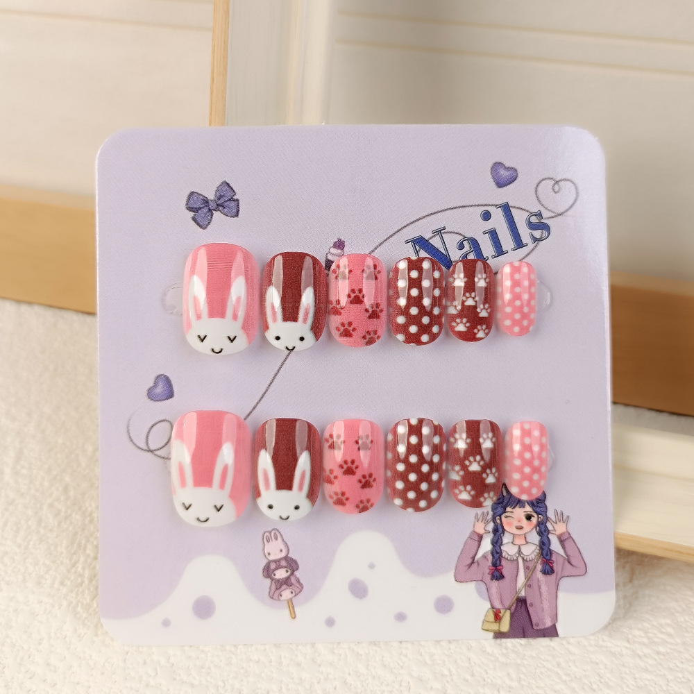 10 piezas de uñas para niños adolescentes, uñas para adolescentes lindas, uñas para niños de 12 - 18 años de edad