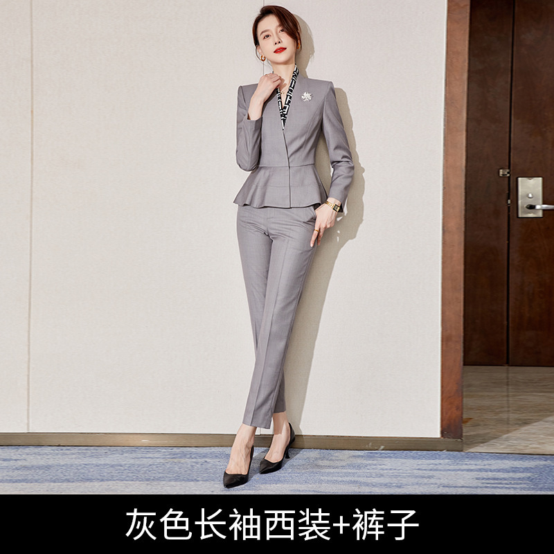 職業スーツ女性高級感グレースーツ工装ファッション気質女神範作業服スーツスーツ正装|undefined