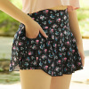 2023 Spring and summer new pattern black Broken flowers motion Short skirt False two Paige motion Short skirt