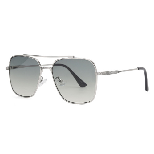 Men's 17340 Dual-bridge Fashion Metal Sunglasses,  Cross-border Platform Supply Glasses, Retro Street Style
