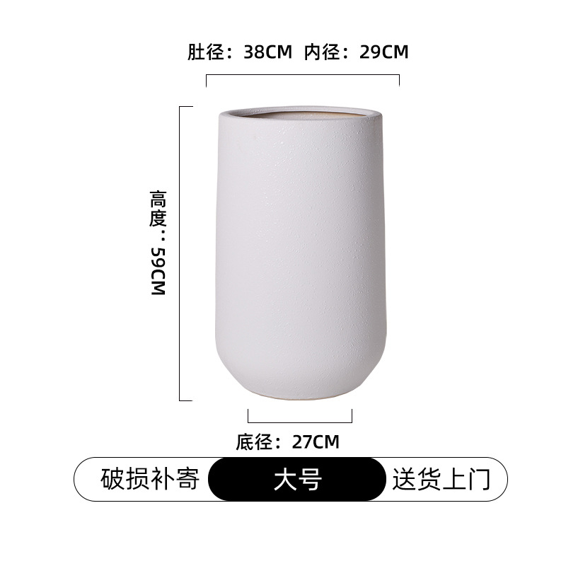 Maceta de cerámica de estilo nuevo simple, de gran diámetro, alta profundidad, transpirable, extra grande, plantas verdes en macetas para interiores y exteriores, flores prácticas