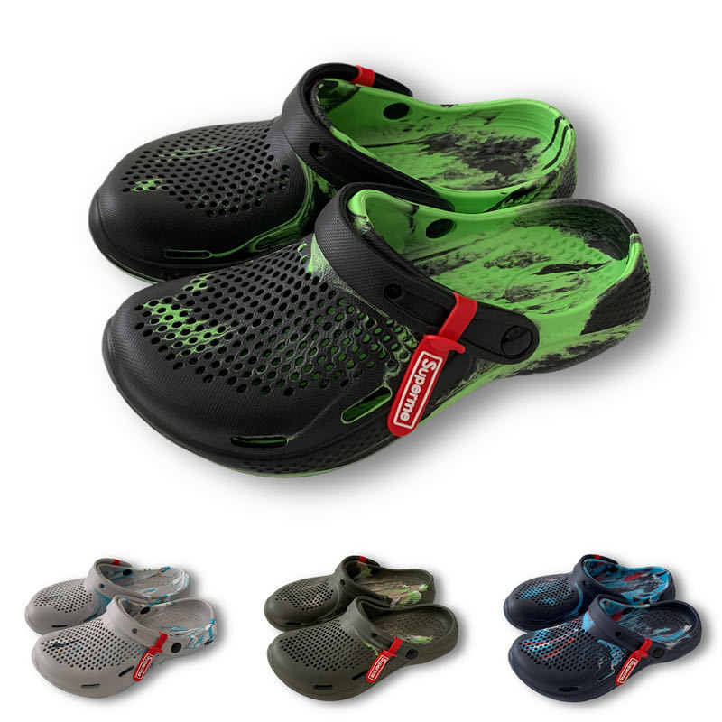 Eva Hole Shoes Men's 2024 New Beach Non-Slip Deodorant Dung Feeling Baotou Slippers for Summer Outer Wear