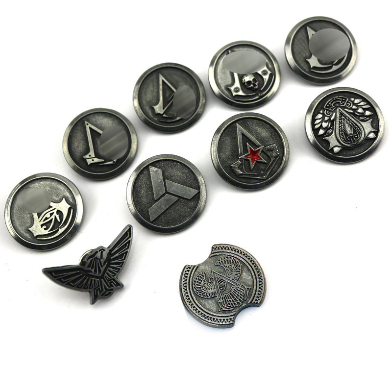 Game Peripherals Assassin Origin Creed Badge Brooch Badge Ghost Head Alloy Ring Animation Wholesale Game Peripherals Assassin Origin Creed Badge Brooch Badge Ghost Head Alloy Ring Animation Wholesale